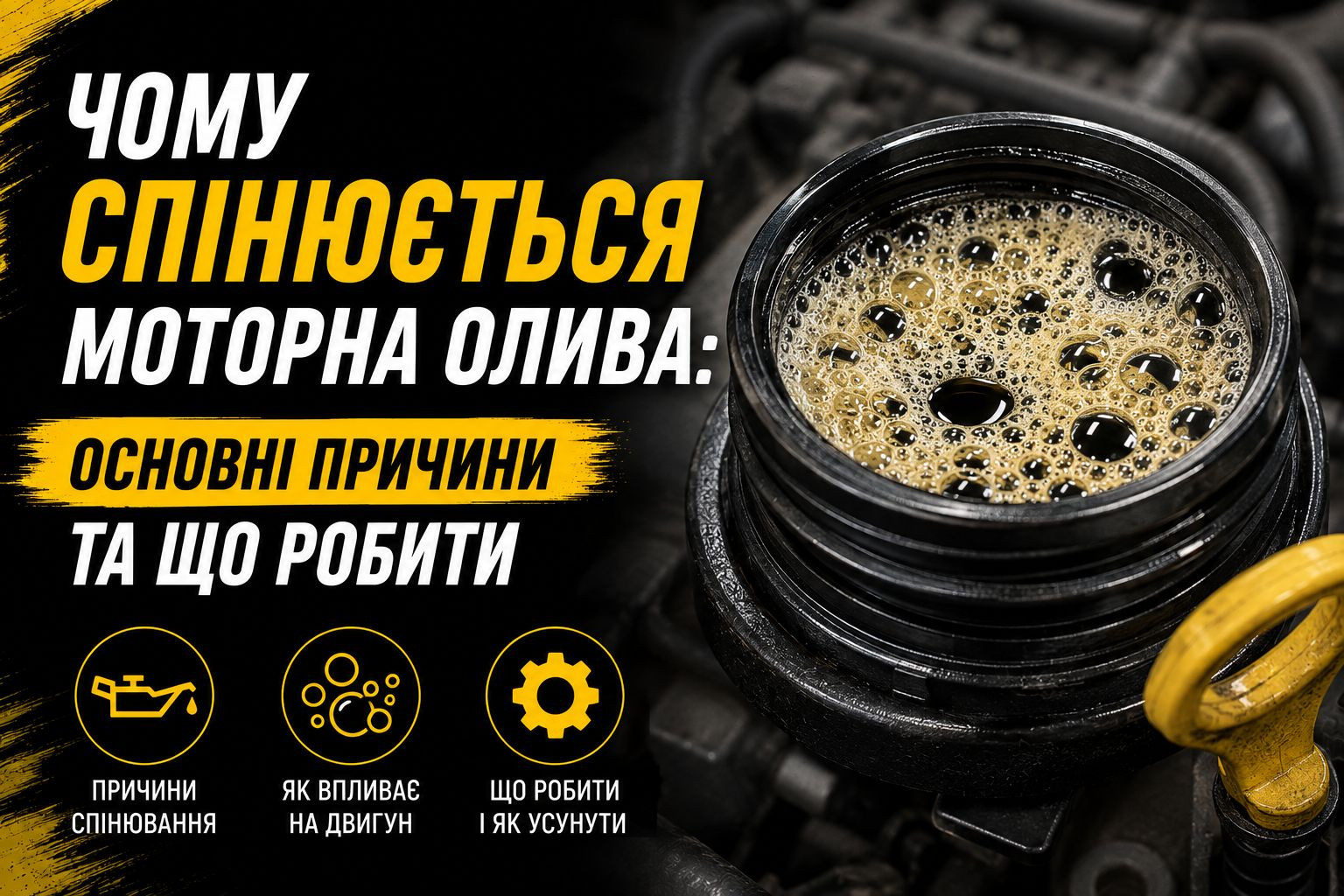 Чому спінюється моторна олива: основні причини та що робити