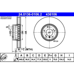 24.0136-0106.2 ATE Тормозной диск