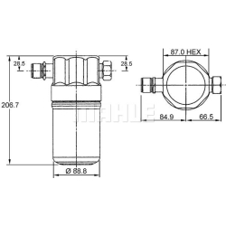 AD36000S MAHLE Осушитель, кондиционер