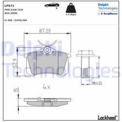 LP571 DELPHI Комплект тормозных колодок, дисковый тормоз