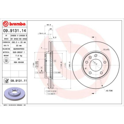 09.9131.11 BREMBO Тормозной диск