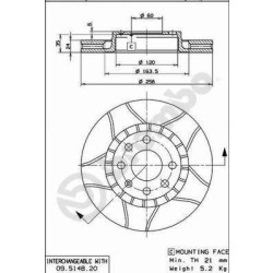 09.5148.76 BREMBO Тормозной диск