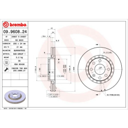 09.9608.24 BREMBO Тормозной диск
