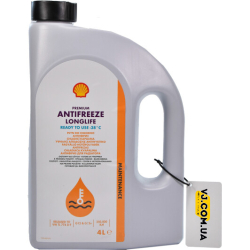 Shell Premium Long Life G12+ красный -38 °C, 4 л (PBT78B) готовый антифриз