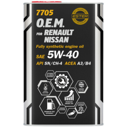 Mannol OEM For Renault Nissan (MetaL)5W-40 (1 л, 4 л) моторна олива
