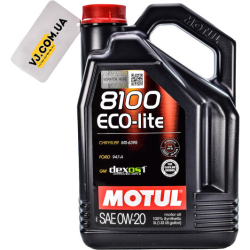 Motul 8100 Eco-Lite 0W-20 5 л, (841151) моторна олива