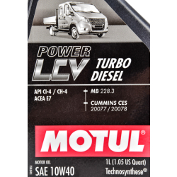 Motul Power LCV Turbo Diesel 10W-40 1 л, (106135) моторна олива