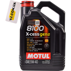 Motul 8100 X-Cess gen2 5W-40 5 л, (368206) моторна олива