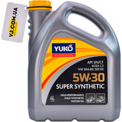 Yuko Super Synthetic C3 5W-30 4 л, моторна олива