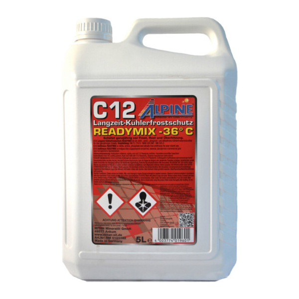 Готовый антифриз Alpine Ready Mix G12 красный -36 °C