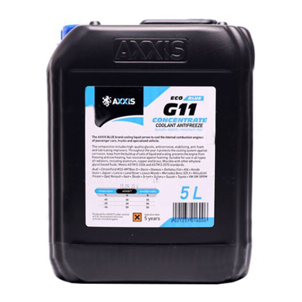 Axxis Eco G11 синий, 5 л концентрат антифриза