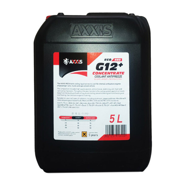 Axxis Concentrate ECO G12+ червоний, 5 л концентрат антифризу
