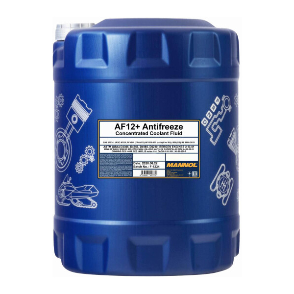 Mannol AF12+ Longlife G12+ красный, 10 л (MN4112-10) концентрат антифриза