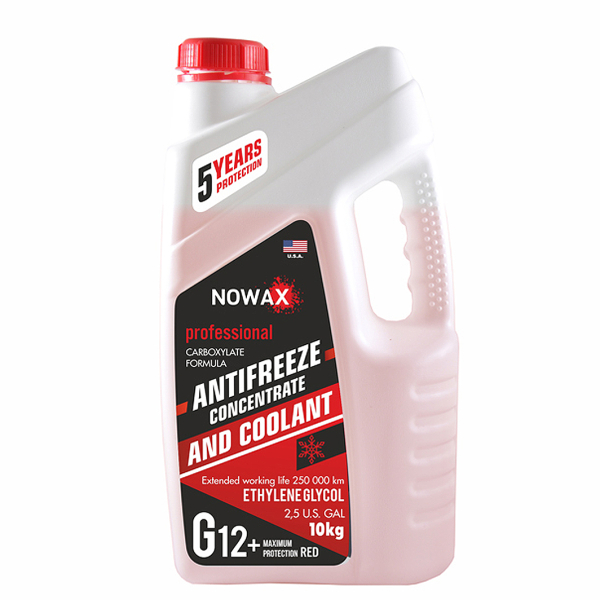 Nowax G12+ красный, 10 л (NX10006) концентрат антифриза