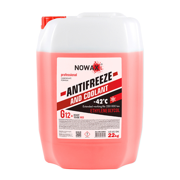 Nowax G12+ красный -42 °C, 22 л (NX22001) готовый антифриз