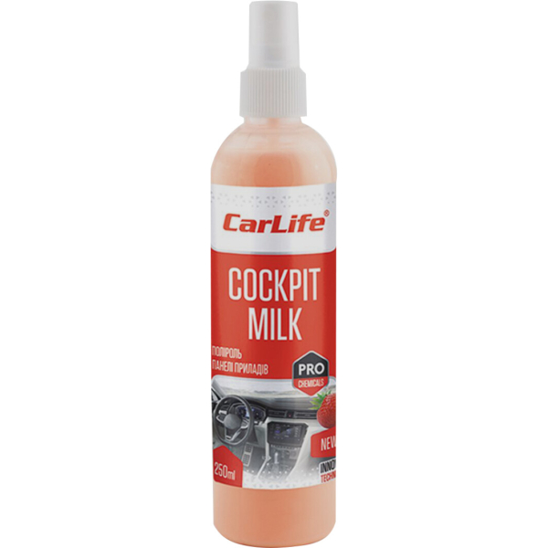 Carlife Cockpit Milk клубника, 250 мл (CF038) полироль для салона