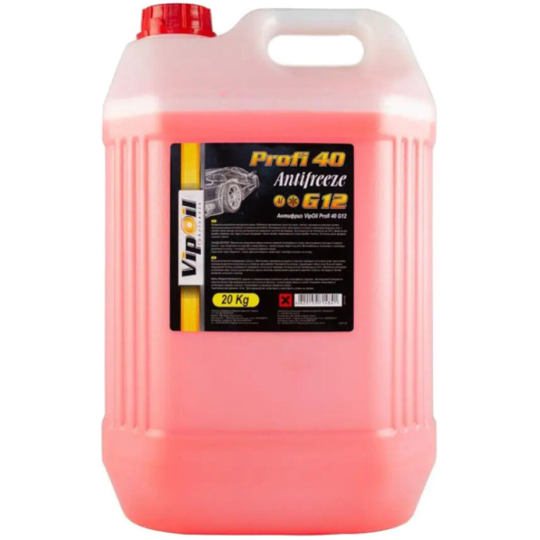 VIPOIL MEGa 40 G12 красный -40 °C, 20 л (701433) готовый антифриз