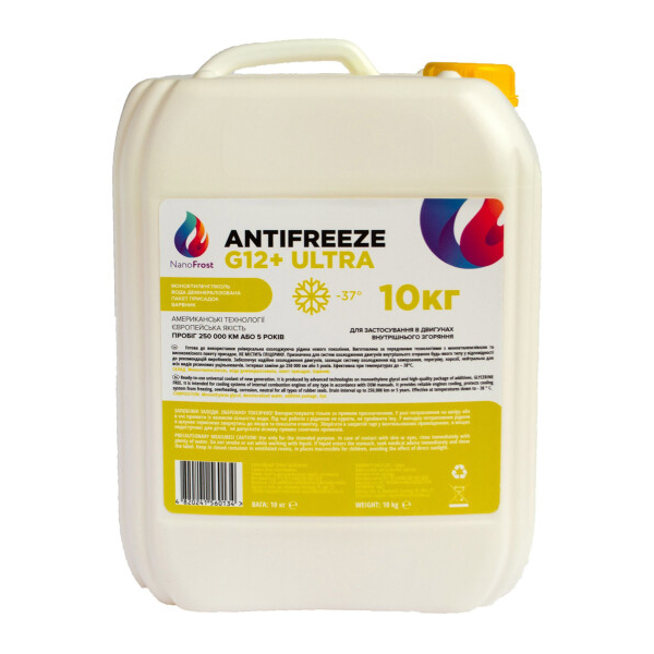 Готовый антифриз NanoFrost Ultra G12+ желтый -37 °C