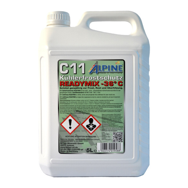 Готовый антифриз Alpine Ready Mix G11 зеленый -36 °C
