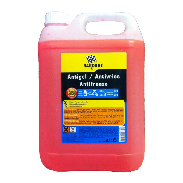 Bardahl Antigel Rouge G12+ красный, 5 л (7113R) концентрат антифриза