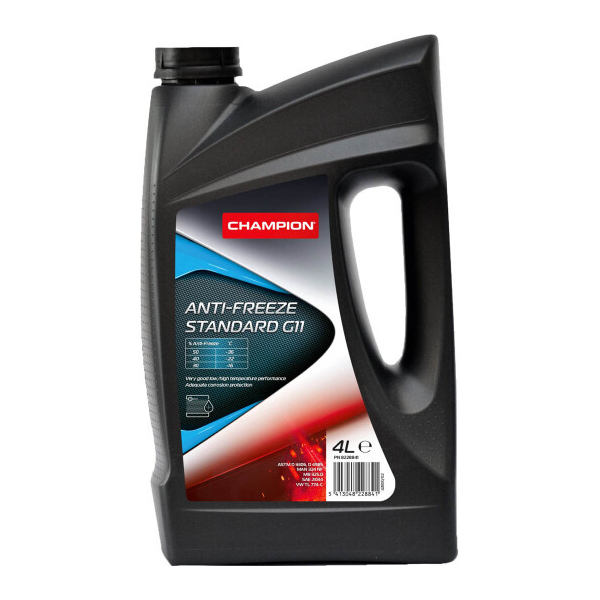 Champion Anti-Freeze Standard G11 синий, 4 л (8228841) концентрат антифриза