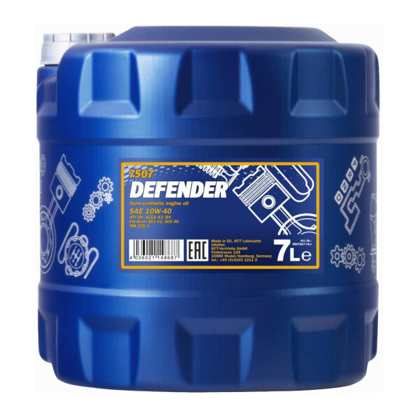 Mannol Defender 10W-40 7 л, (MN7507-7) моторна олива
