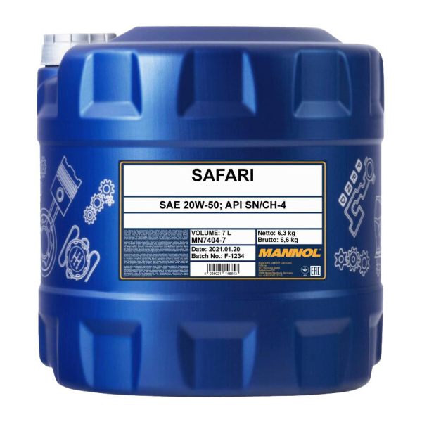 Mannol Safari 20W-50 7 л, (MN7404-7) моторна олива