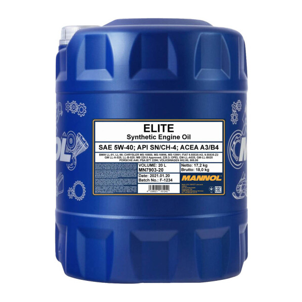 Mannol Elite 5W-40 20 л, (MN7903-20) моторна олива
