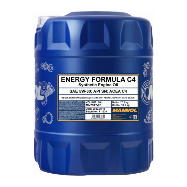 Mannol Energy Formula C4 5W-30 20 л, (MN7917-20) моторна олива