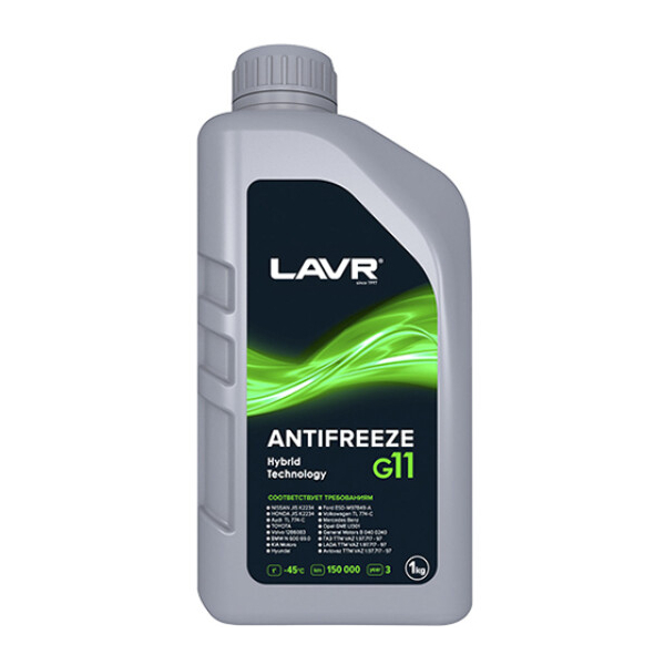 Готовый антифриз Lavr Hybrid Technology G11 зеленый -45 °C