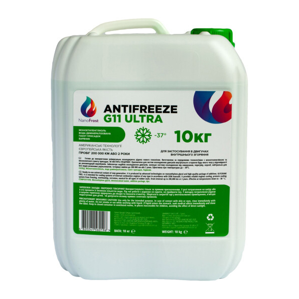 Готовый антифриз NanoFrost Ultra G11 зеленый -37 °C