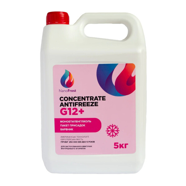 NanoFrost Concentrate G12+ розовый, 5 л концентрат антифриза