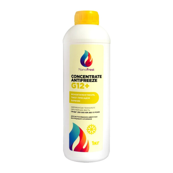NanoFrost Concentrate G12+ желтый, 1 л концентрат антифриза