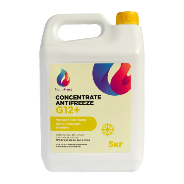 NanoFrost Concentrate G12+ желтый, 5 л концентрат антифриза