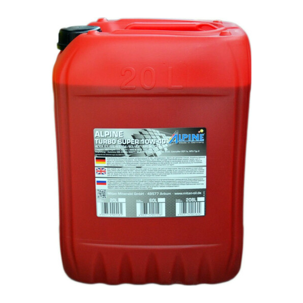 Alpine Turbo Super 10W-40 20 л, (100343) моторна олива