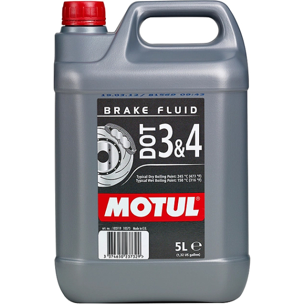 Motul DOT 3 / DOT 4, 5 л (807906) тормозная жидкость пластиковая тара