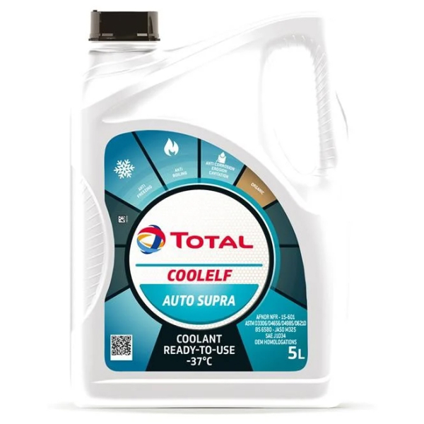 Total Coolelf Auto Supra G12+ красный -37 °C, 5 л (213660) готовый антифриз