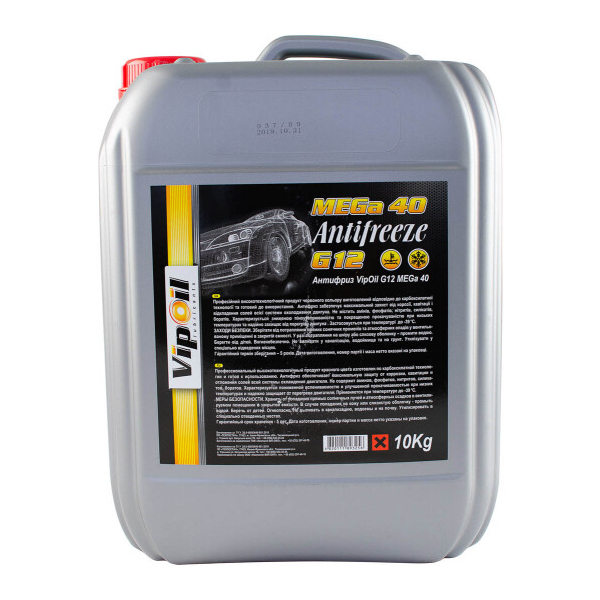 Готовий антифриз VIPOIL MEGa 40 G12 червоний -40 °C